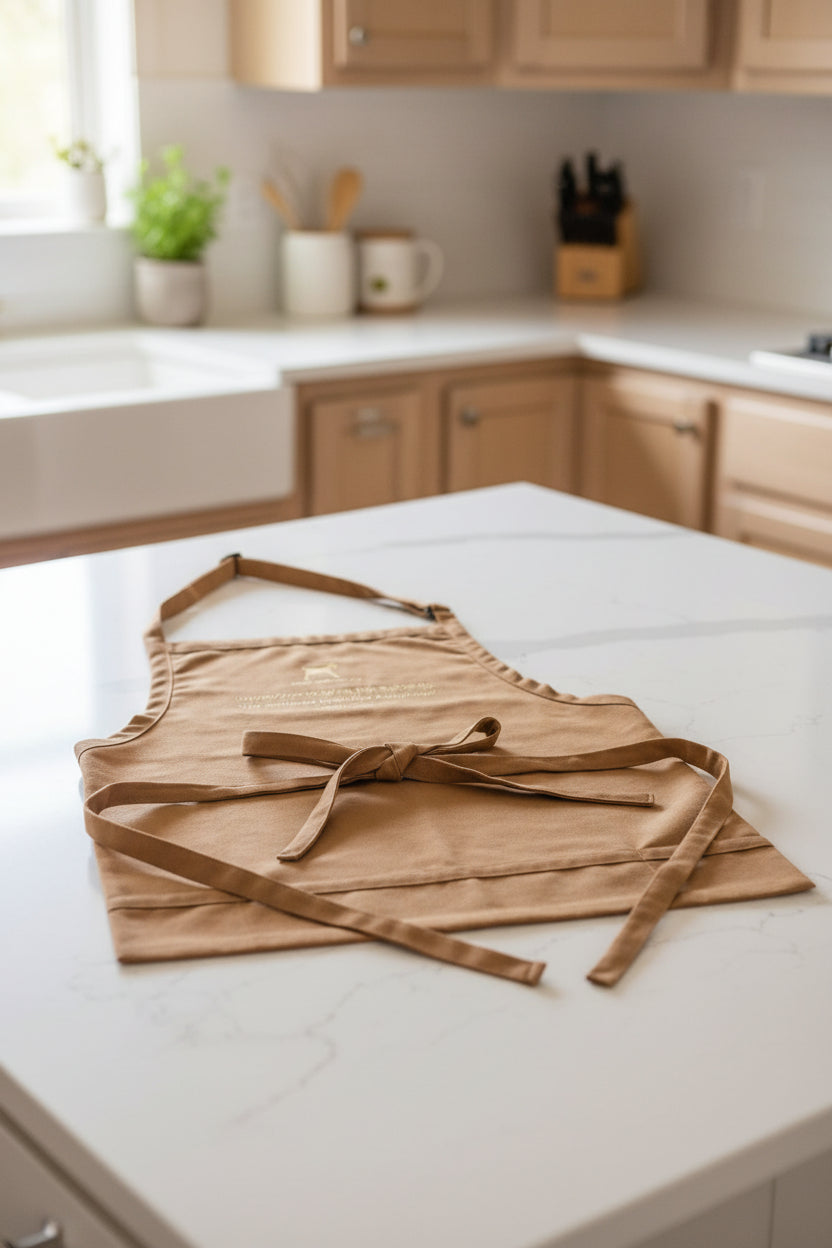 Apron "She swallows books like dumplings." ---Sholem Aleichem