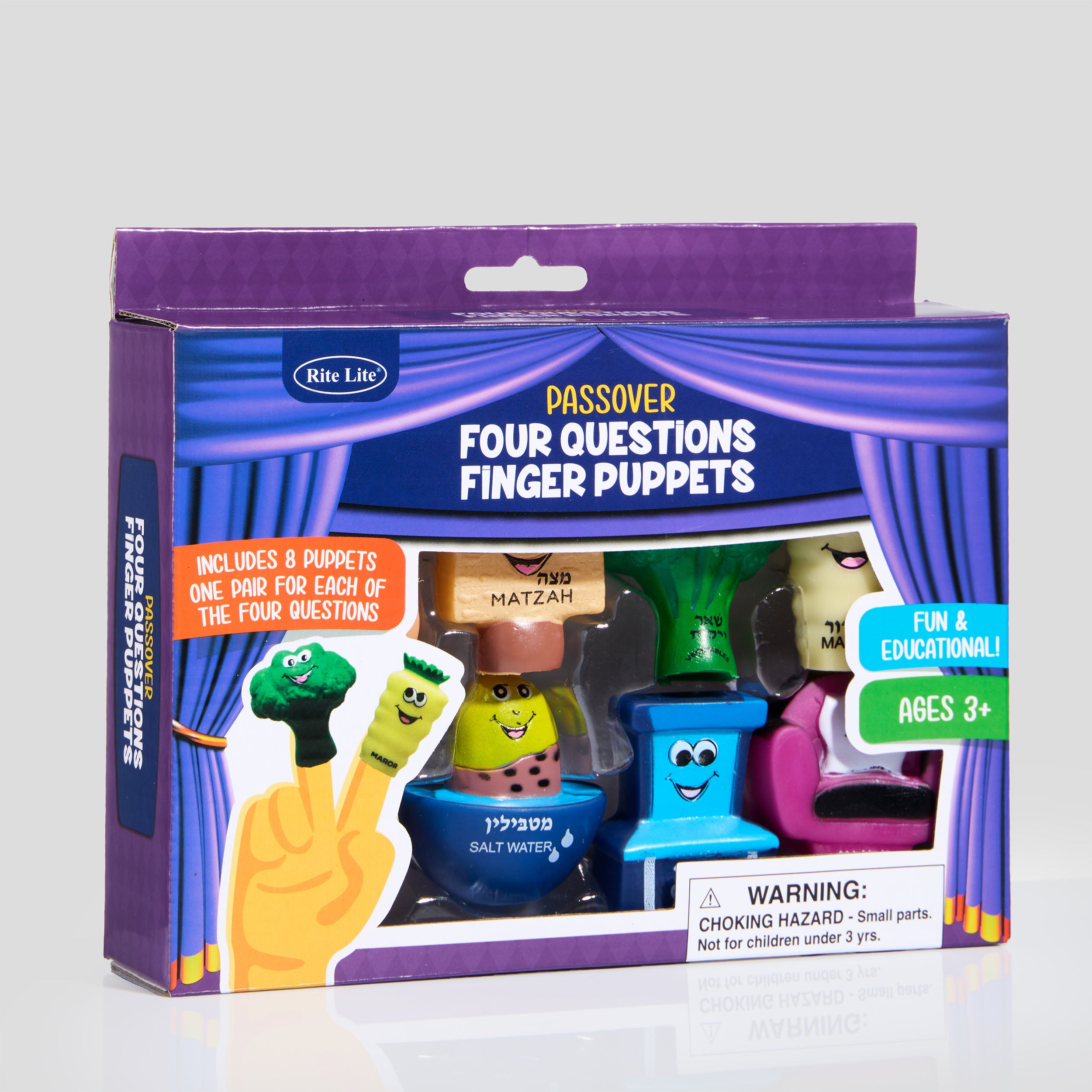 Set of 8 "Mah Nishtana" Finger Puppets