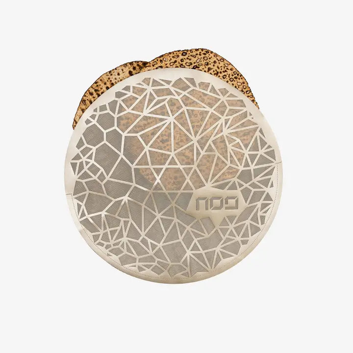 Geometric Matzah Cover Champagne color