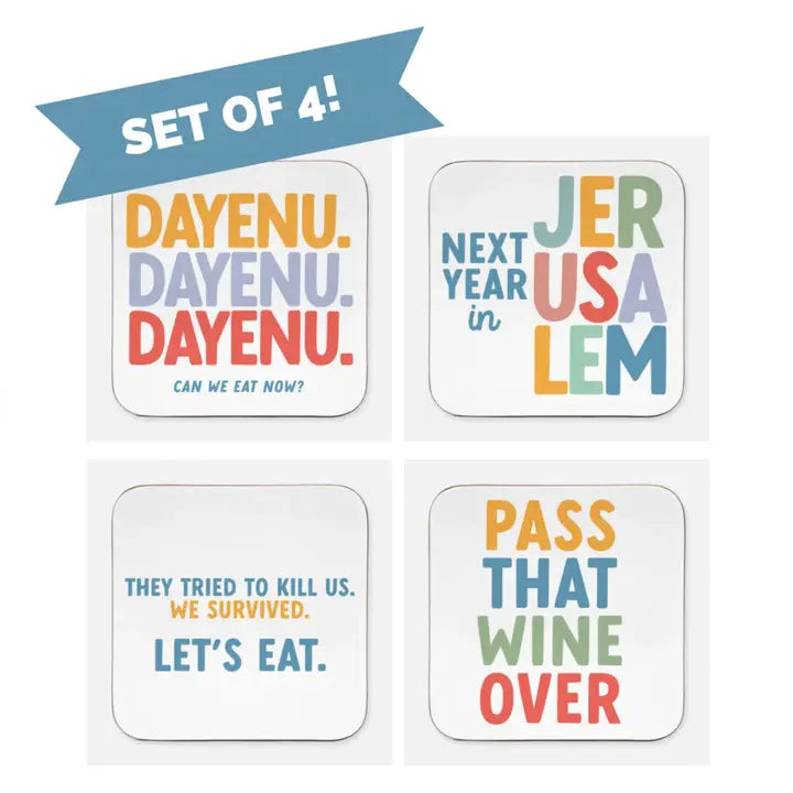 Passover Four Delightfully Unique Drink Coasters
