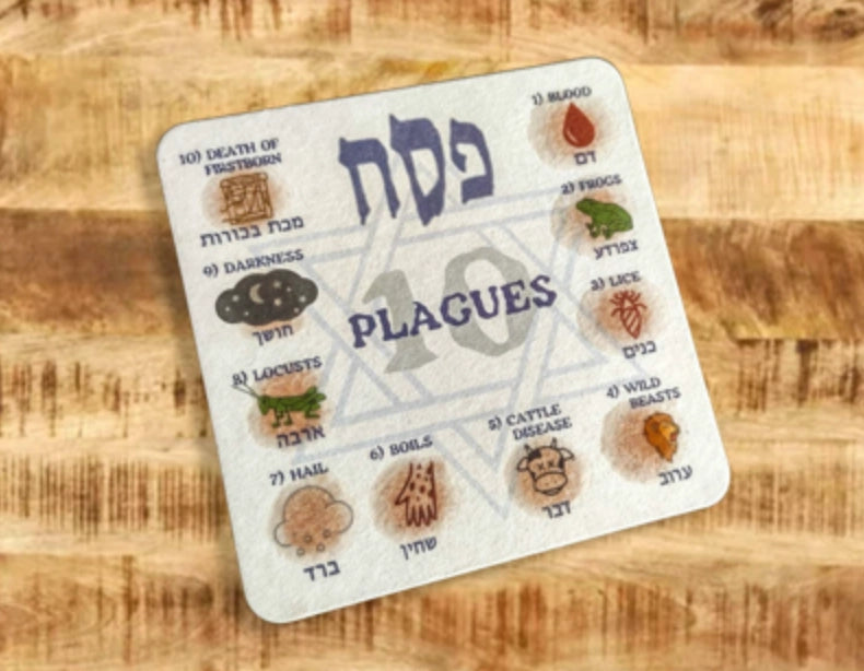 Ten Plague Passover Coasters set of 12