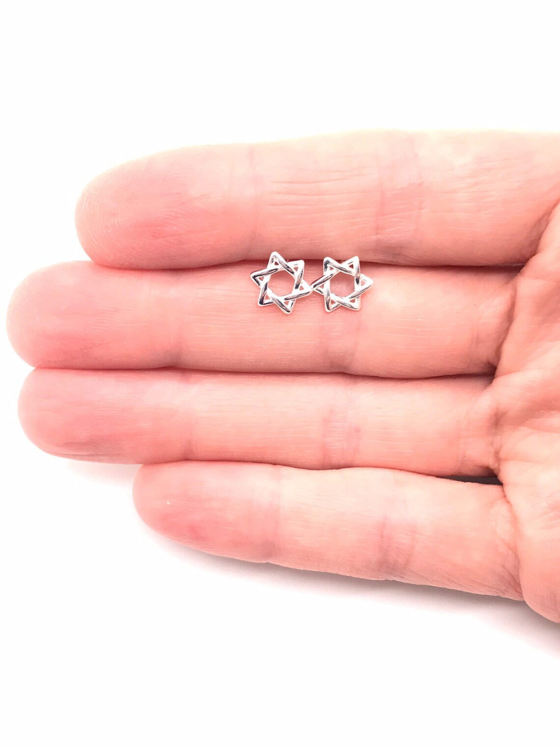 Star of David Sterling Silver Stud Earrings