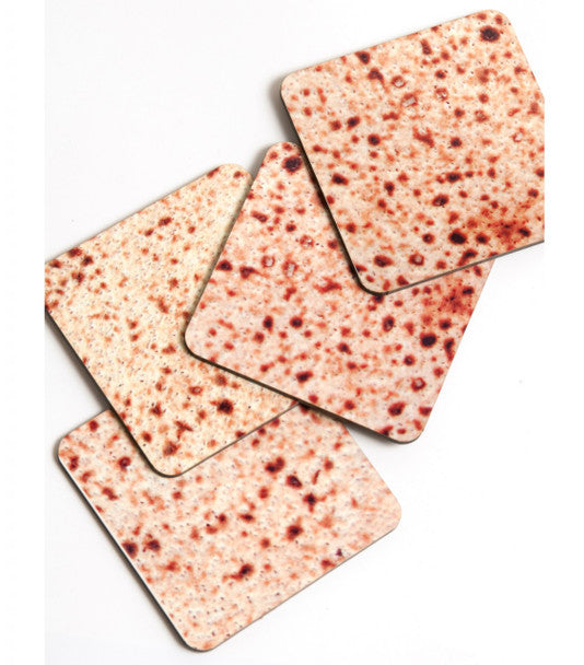 Matzah Passover wood coaster set of 4