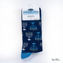 Chanukah Adult Crew Socks, Menorah Design